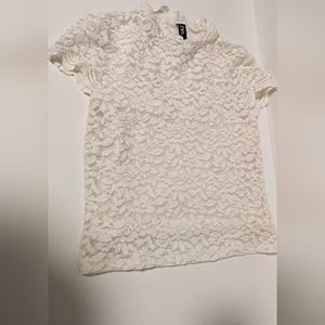 Mock Neck Lace Top